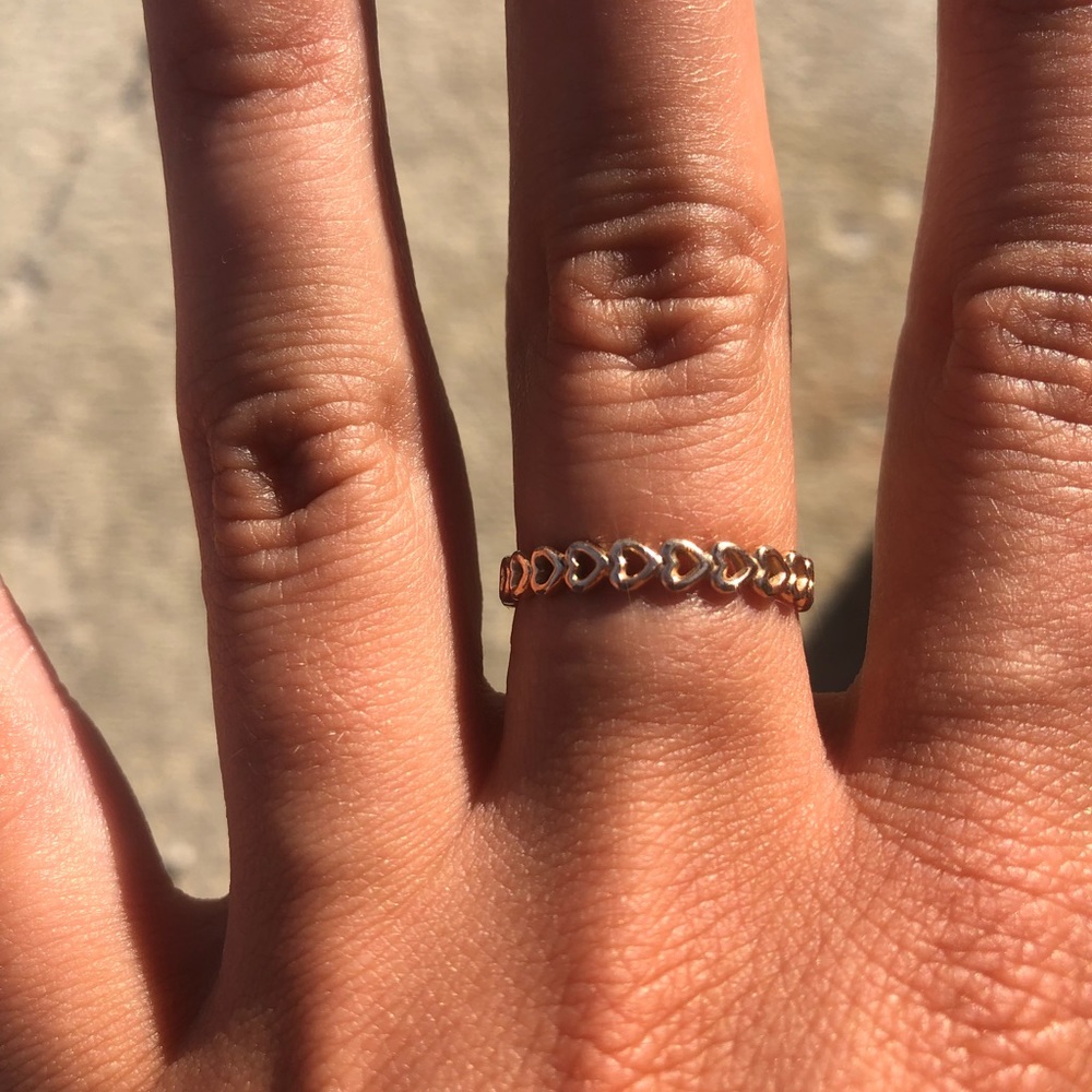 Rose Gold Pandora Heart Ring